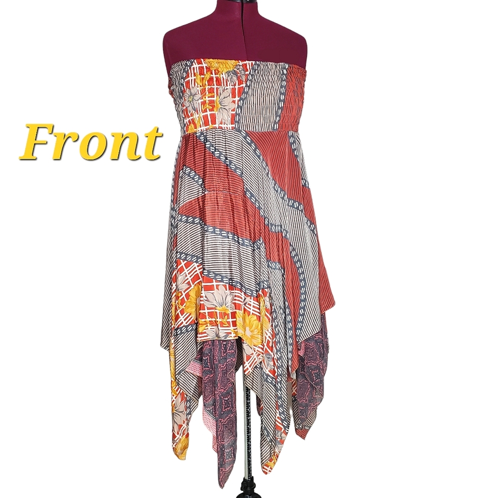 34) 100% SILK Draped Bandana Dress